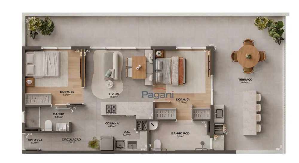 Apartamento, 2 quartos, 53 m² - Foto 15