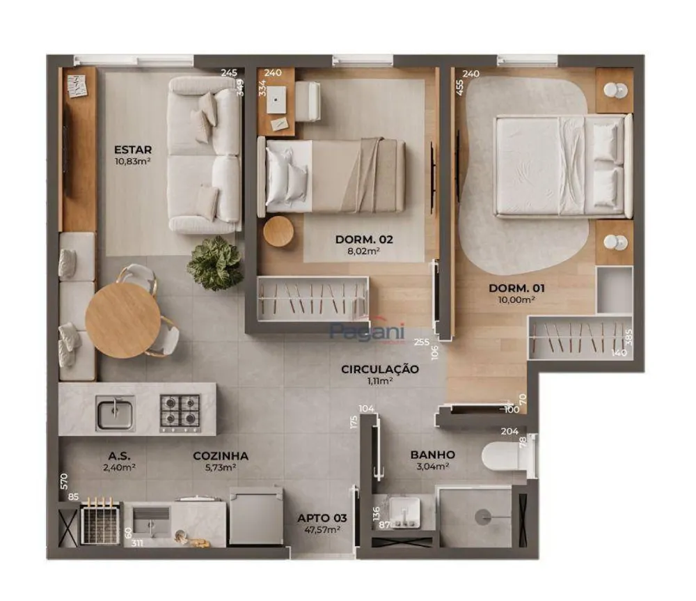 Apartamento, 2 quartos, 53 m² - Foto 10