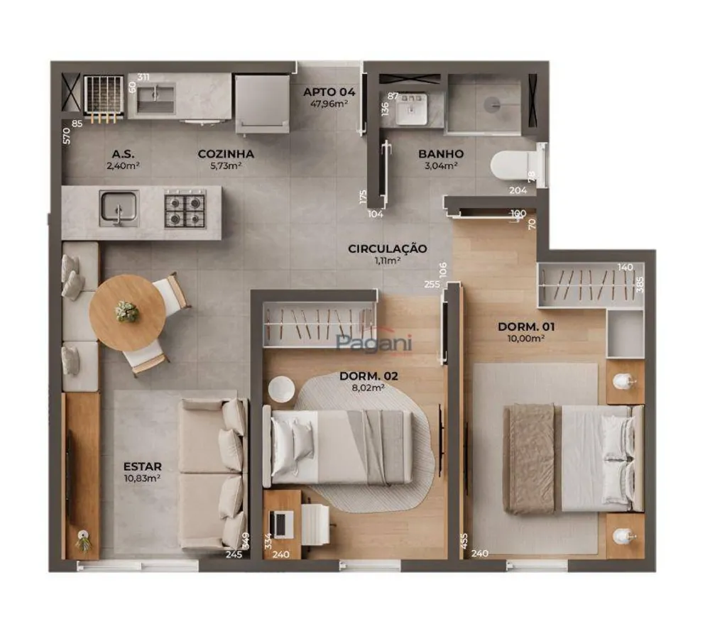 Apartamento, 2 quartos, 53 m² - Foto 12