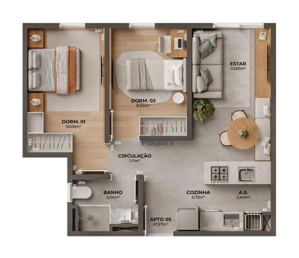 Apartamento, 2 quartos, 53 m² - Foto 11