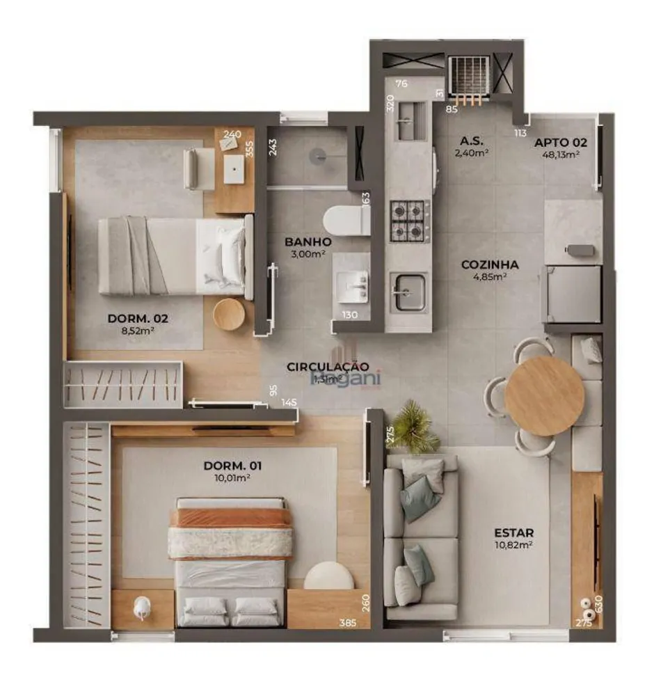 Apartamento, 2 quartos, 53 m² - Foto 16