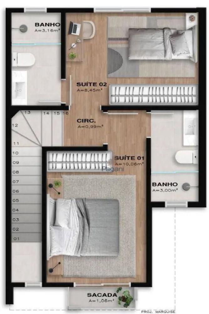 Sobrado, 2 quartos, 62 m² - Foto 4
