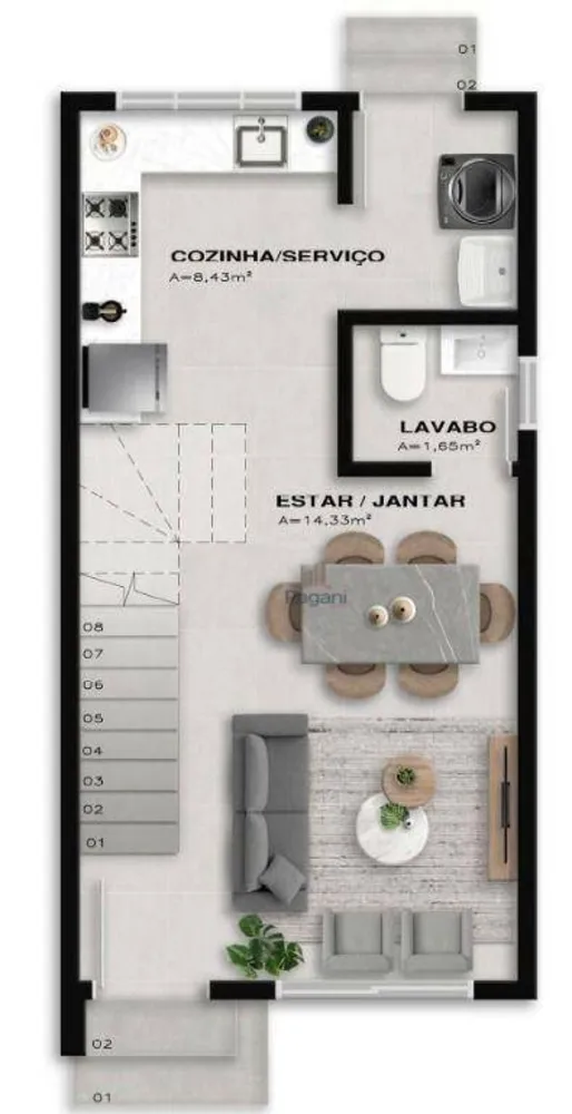 Sobrado, 2 quartos, 62 m² - Foto 2