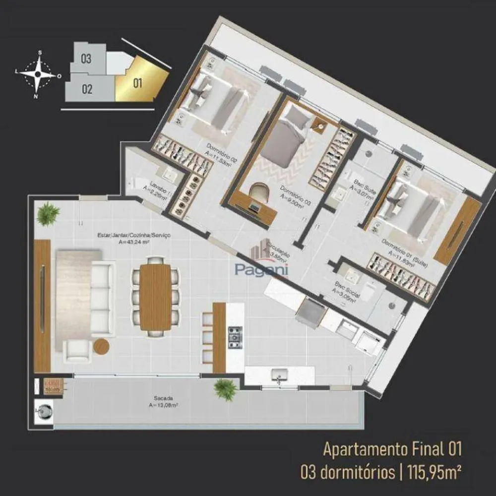 Apartamento, 2 quartos, 115 m² - Foto 12