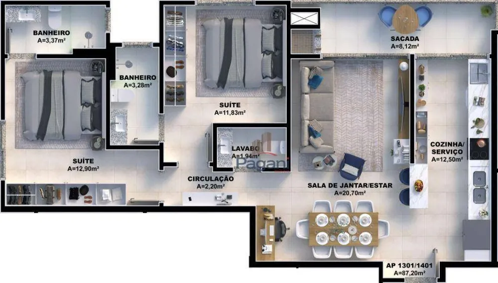 Apartamento, 2 quartos, 76 m² - Foto 8