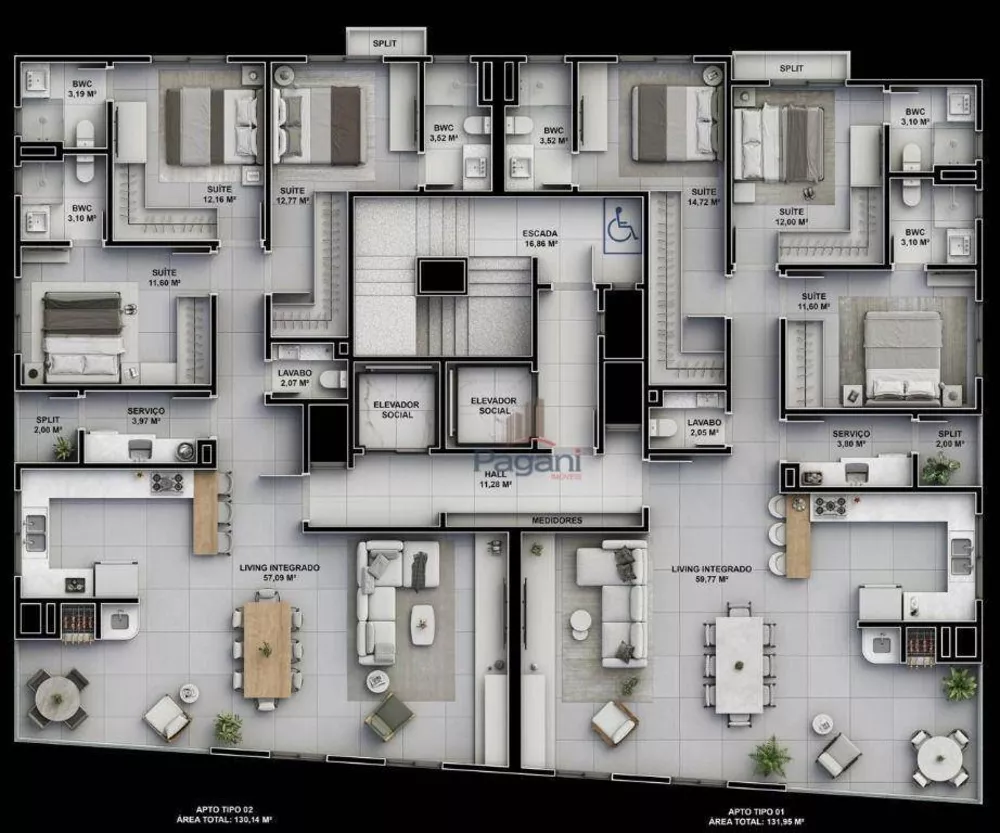 Apartamento, 3 quartos, 131 m² - Foto 2