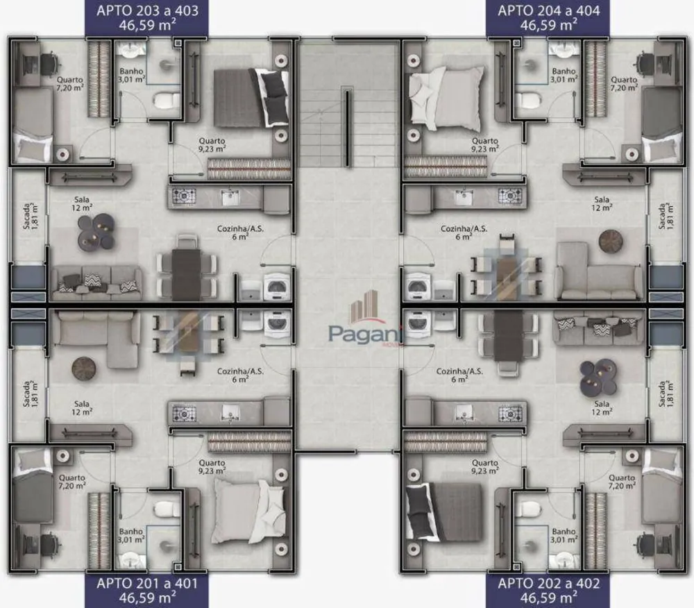Apartamento, 2 quartos, 46 m² - Foto 8