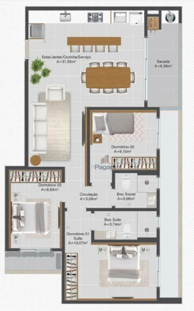 Apartamento, 3 quartos, 90 m² - Foto 16