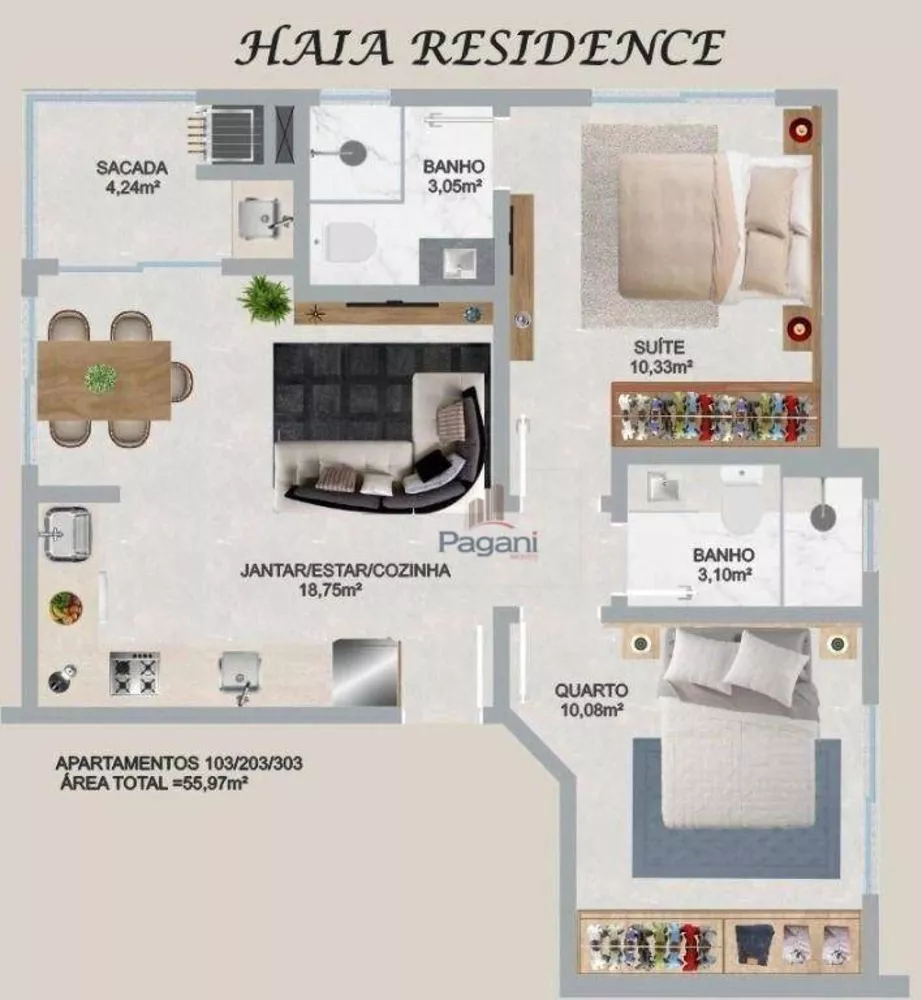 Apartamento, 2 quartos, 58 m² - Foto 9