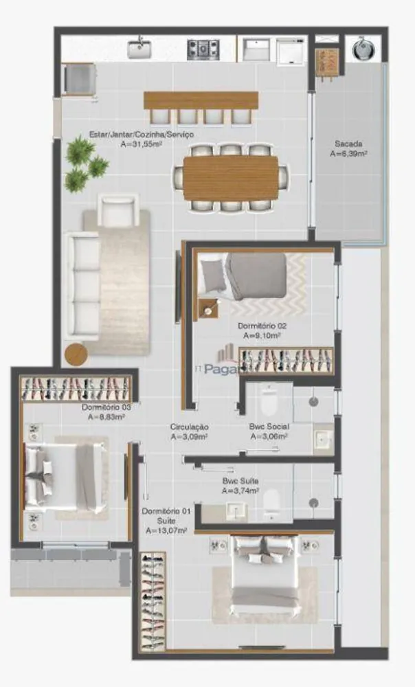 Apartamento, 2 quartos, 76 m² - Foto 4
