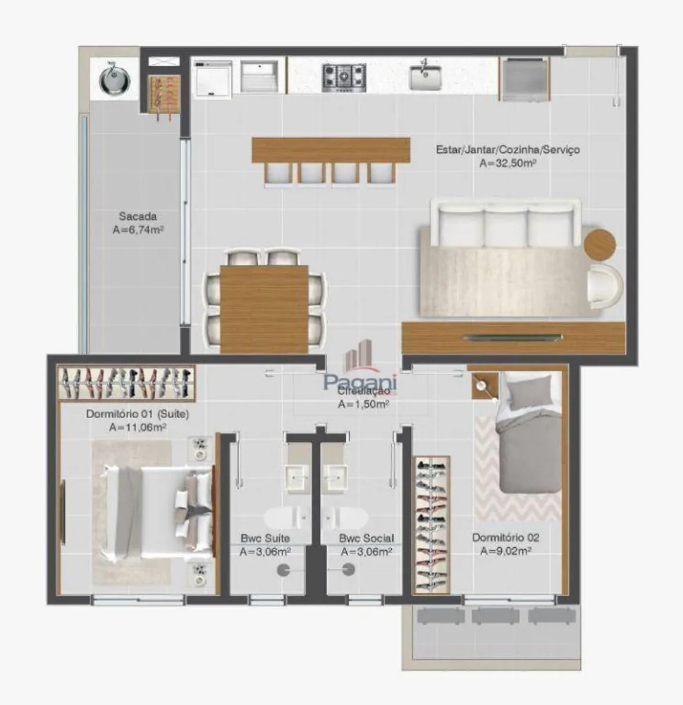 Apartamento, 2 quartos, 76 m² - Foto 8