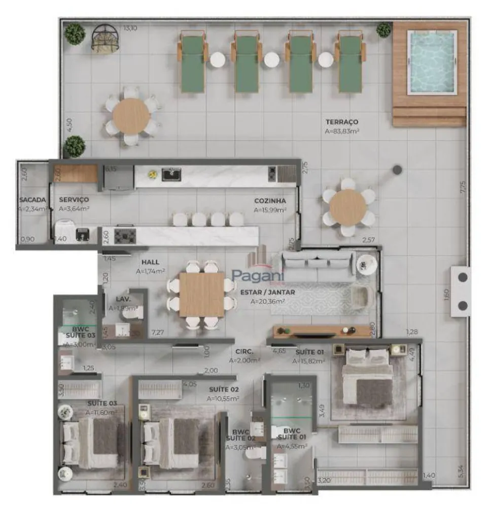 Apartamento, 2 quartos, 83 m² - Foto 11