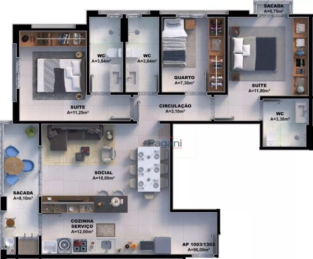 Apartamento, 3 quartos, 95 m² - Foto 11