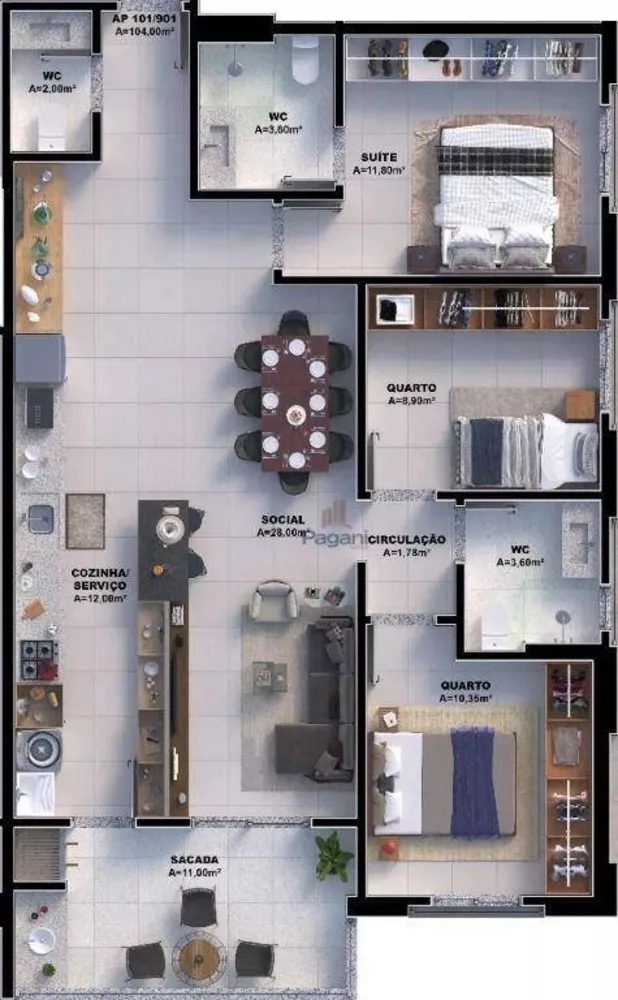 Apartamento, 3 quartos, 95 m² - Foto 5