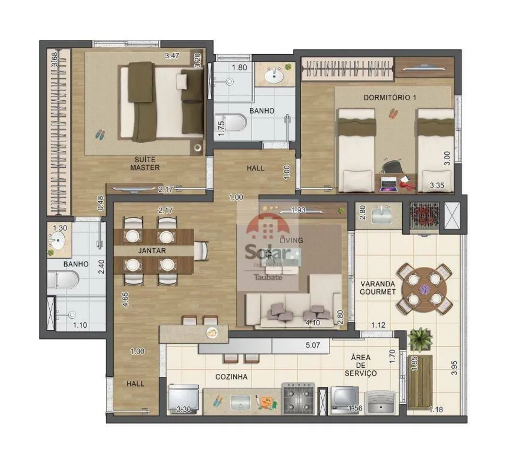 Apartamento, 2 quartos, 71 m² - Foto 3