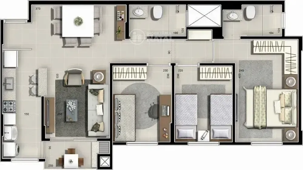 Apartamento, 2 quartos, 52 m² - Foto 3