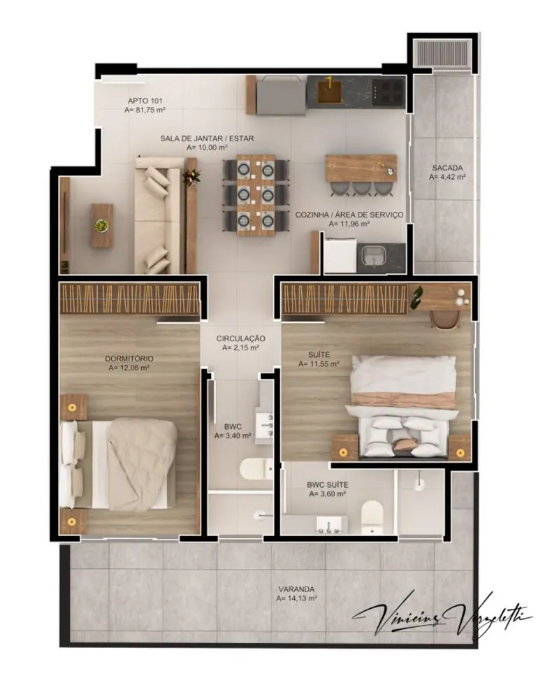 Apartamento, 2 quartos, 55 m² - Foto 9