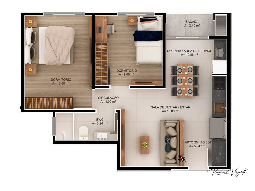 Apartamento, 2 quartos, 55 m² - Foto 13