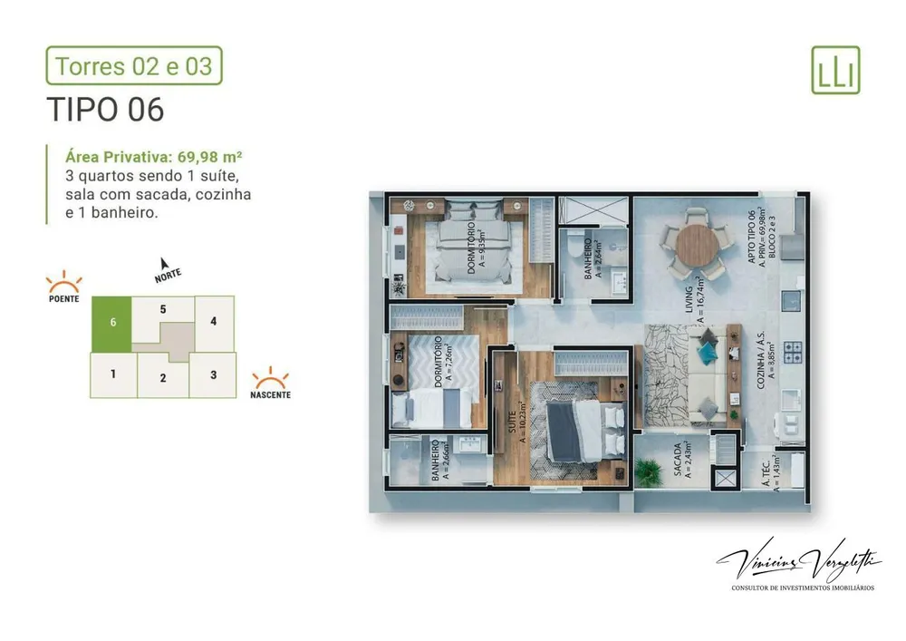 Apartamento, 2 quartos, 69 m² - Foto 7