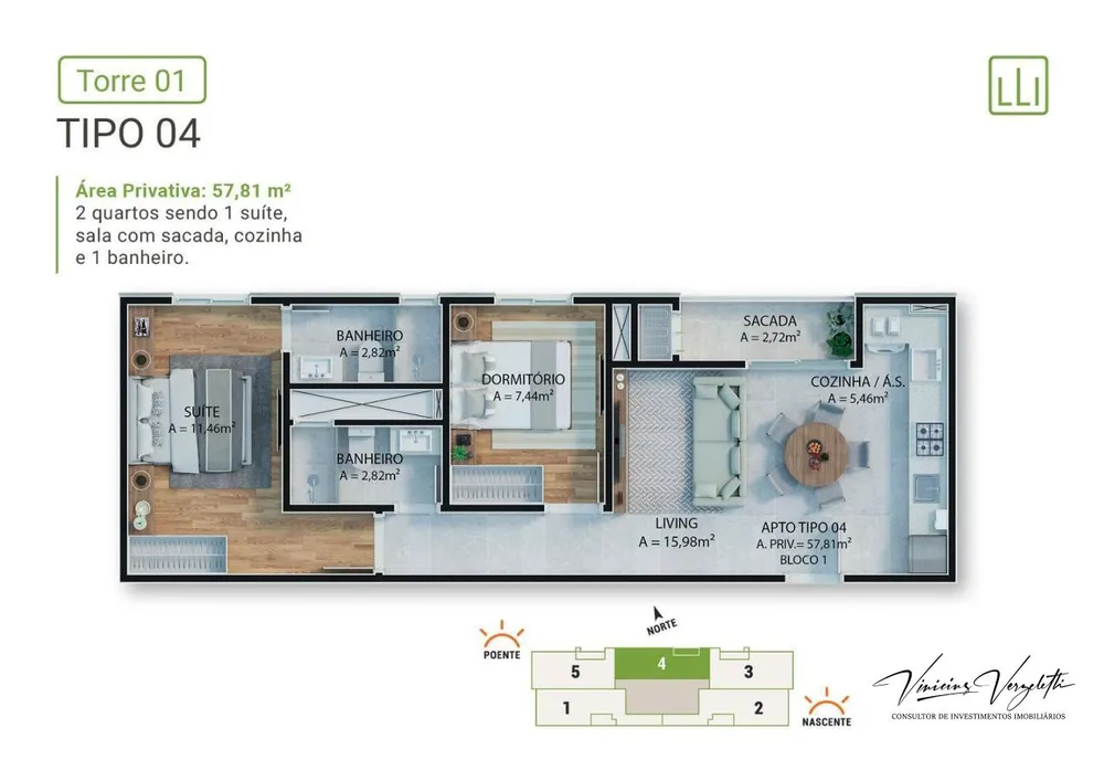 Apartamento, 2 quartos, 69 m² - Foto 4