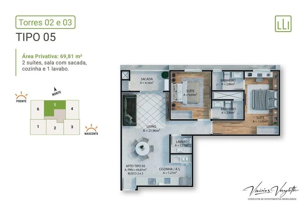 Apartamento, 2 quartos, 69 m² - Foto 9