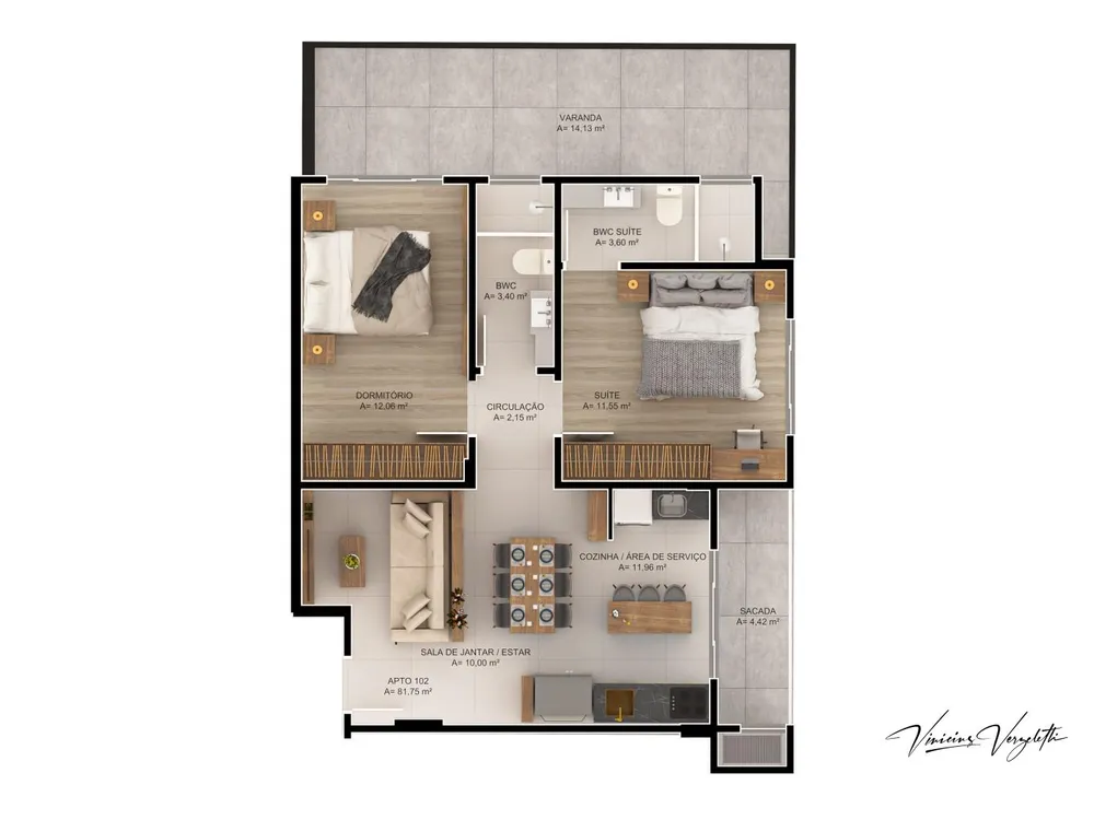 Apartamento, 2 quartos, 73 m² - Foto 7