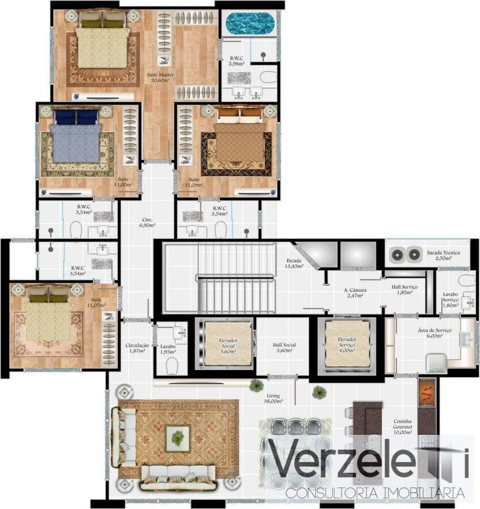 Apartamento, 4 quartos, 170 m² - Foto 12