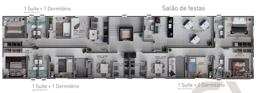 Apartamento, 2 quartos, 60 m² - Foto 2