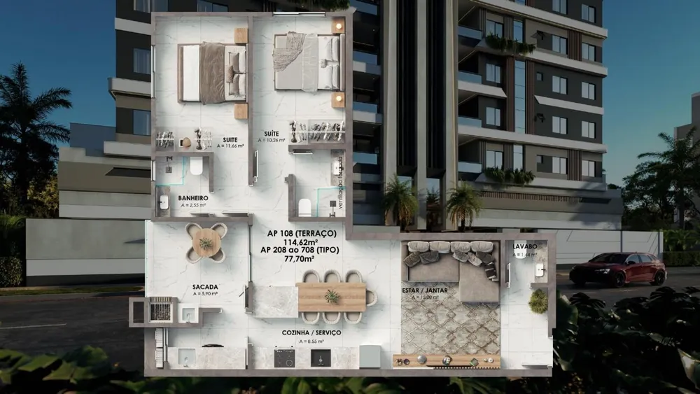 Apartamento, 2 quartos, 77 m² - Foto 16
