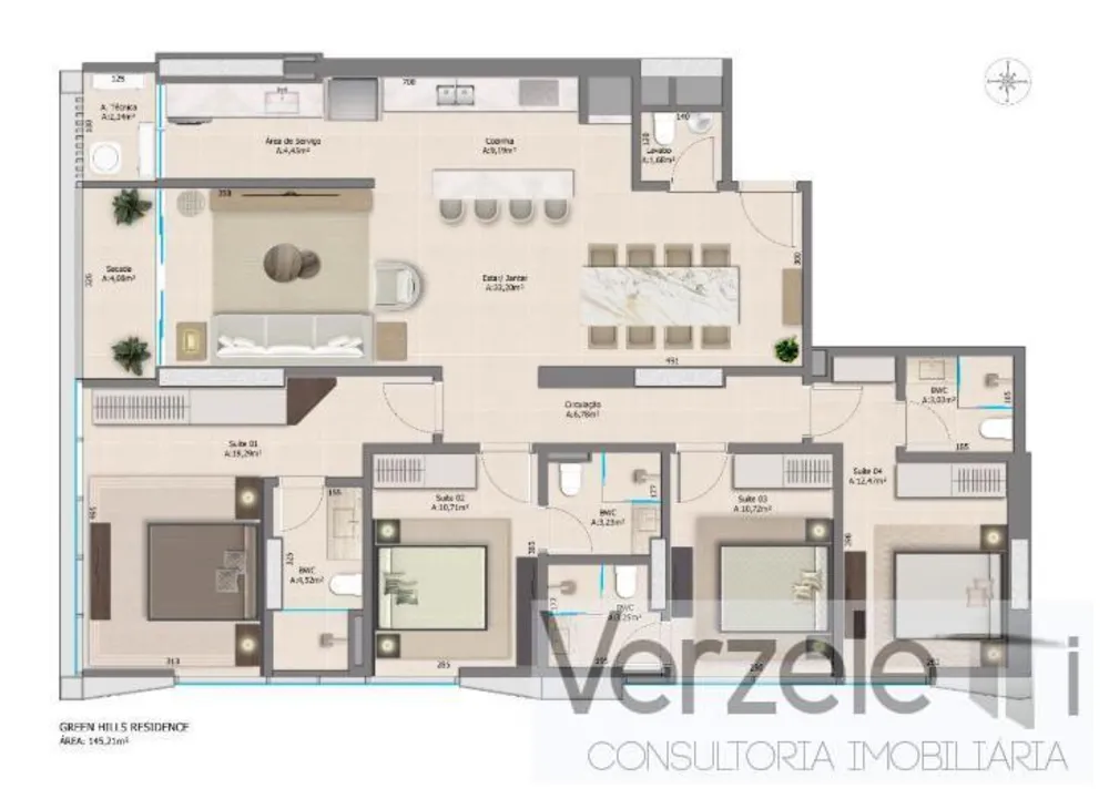 Apartamento, 4 quartos, 145 m² - Foto 3