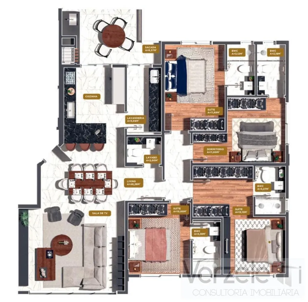 Apartamento, 3 quartos, 132 m² - Foto 3