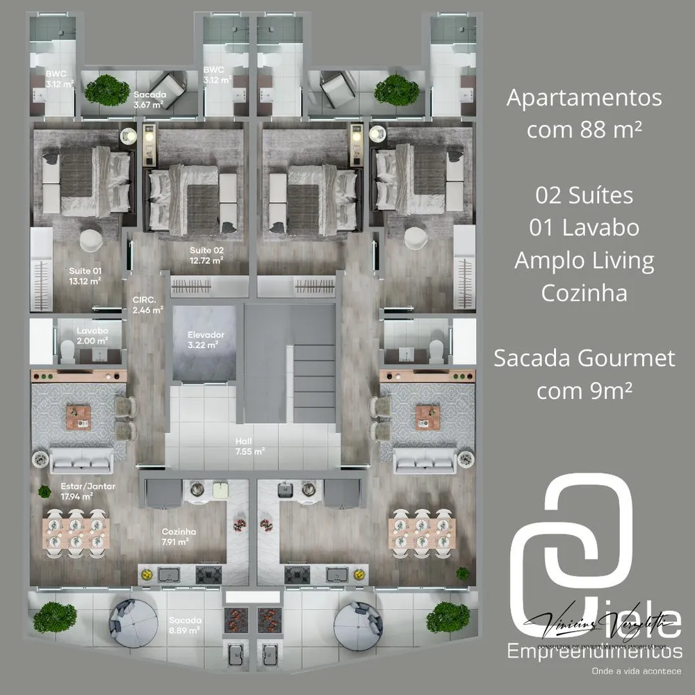 Cobertura, 2 quartos, 177 m² - Foto 13
