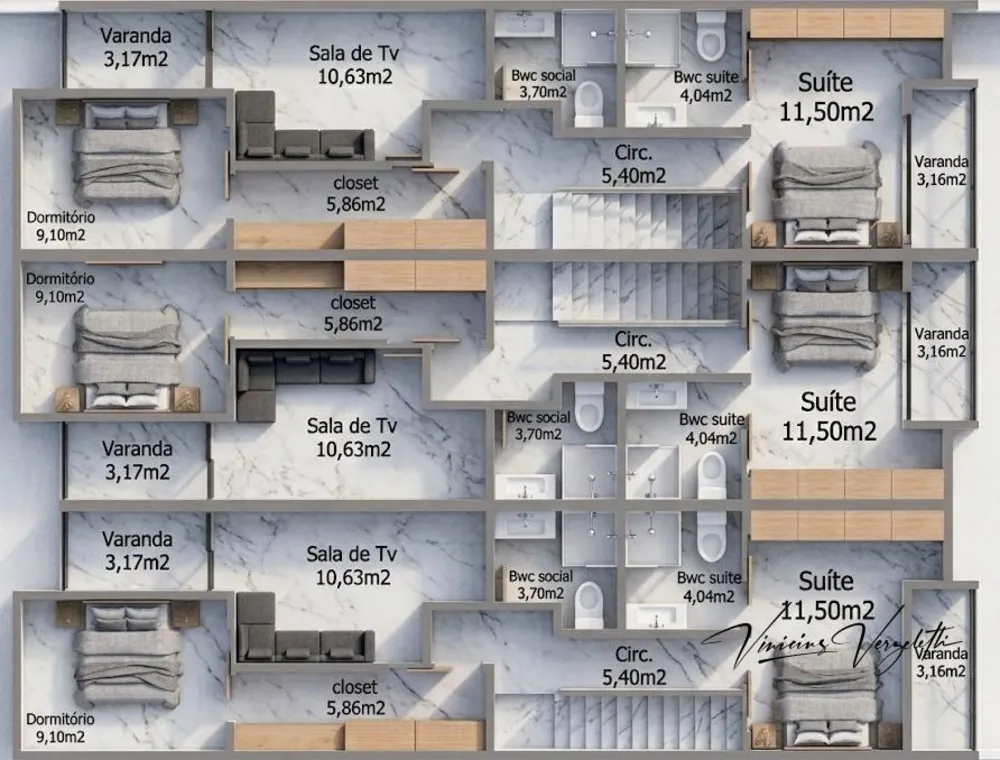 Sobrado, 3 quartos, 129 m² - Foto 5