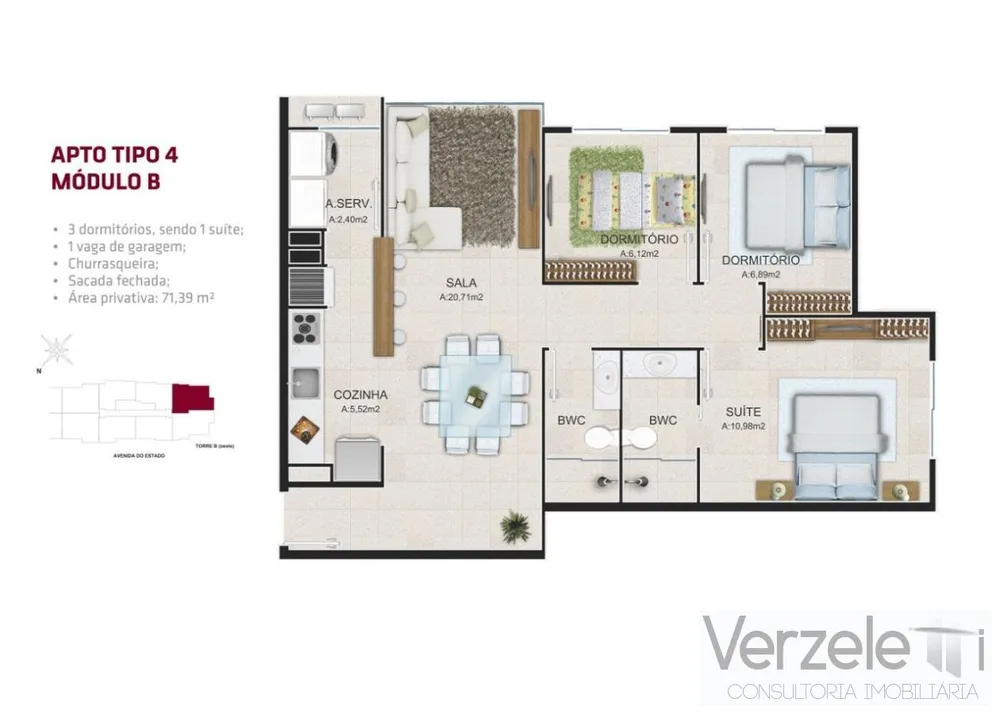 Apartamento, 3 quartos, 76 m² - Foto 11