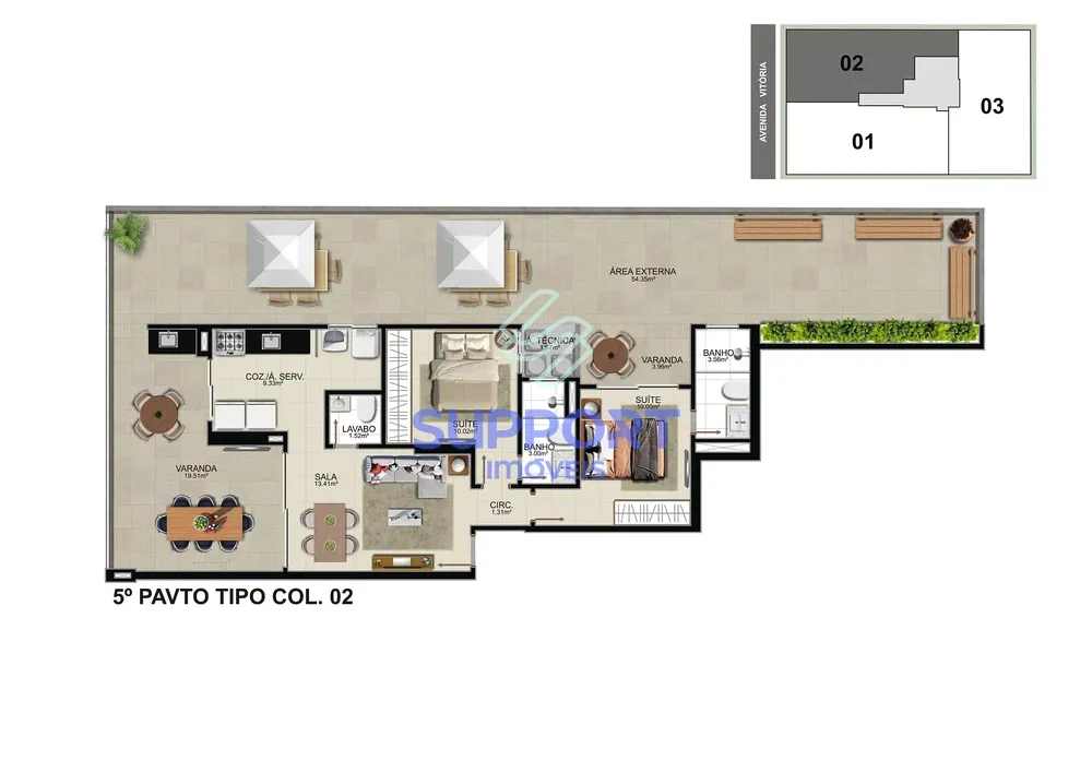 Apartamento, 1 quarto, 87 m² - Foto 1