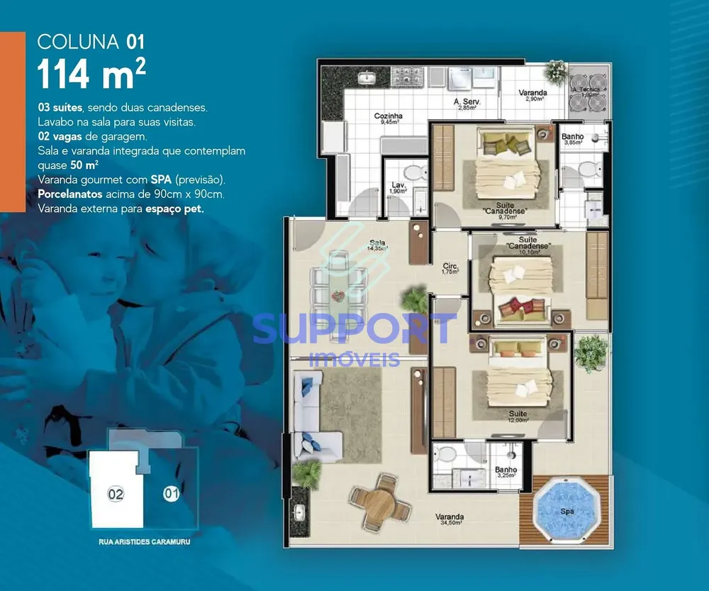 Apartamento, 1 quarto, 114 m² - Foto 1