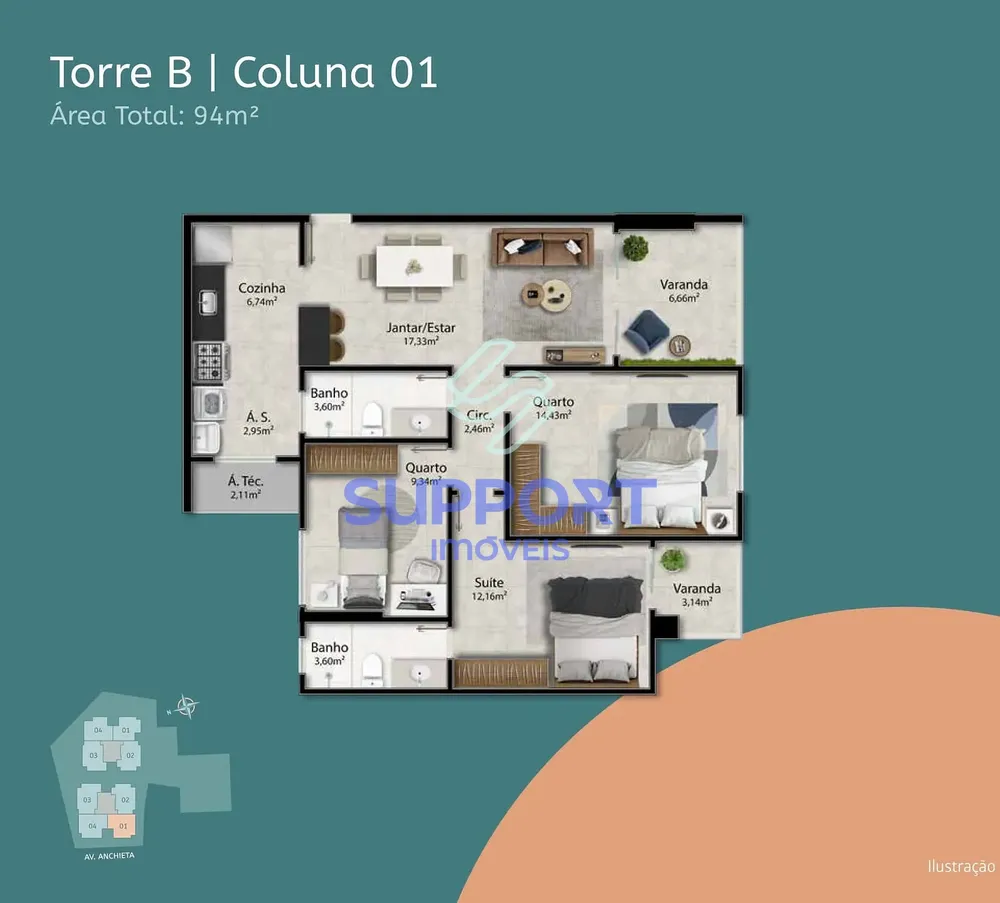 Apartamento, 1 quarto, 10 m² - Foto 2