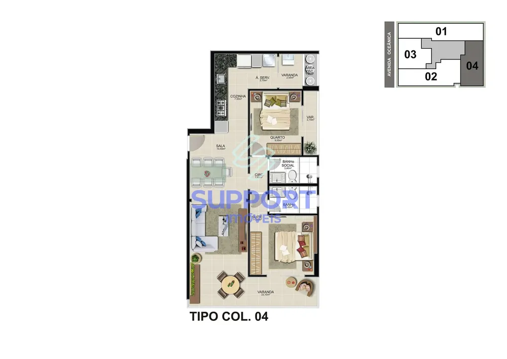 Apartamento, 1 quarto, 121 m² - Foto 4