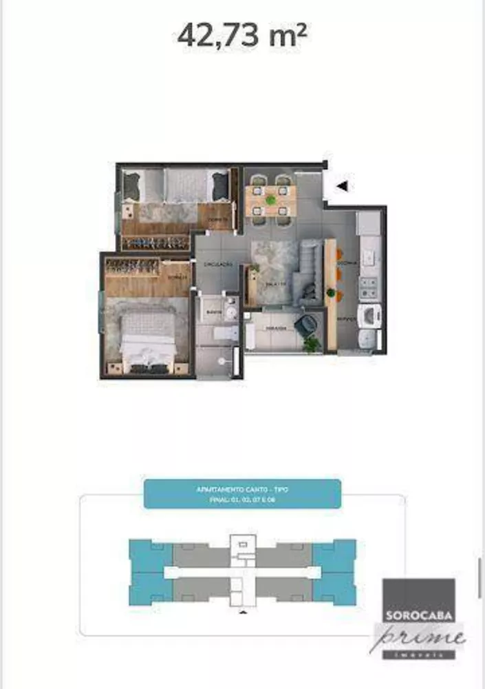 Apartamento, 2 quartos, 43 m² - Foto 1