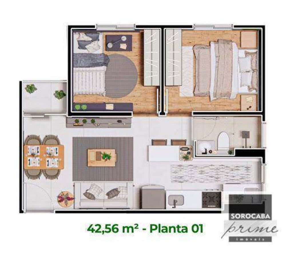 Apartamento, 2 quartos, 47 m² - Foto 2