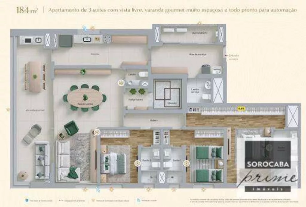 Apartamento, 3 quartos, 184 m² - Foto 2
