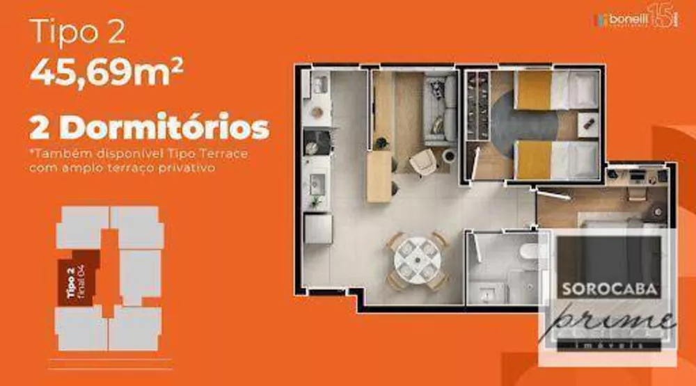 Apartamento, 2 quartos, 49 m² - Foto 1