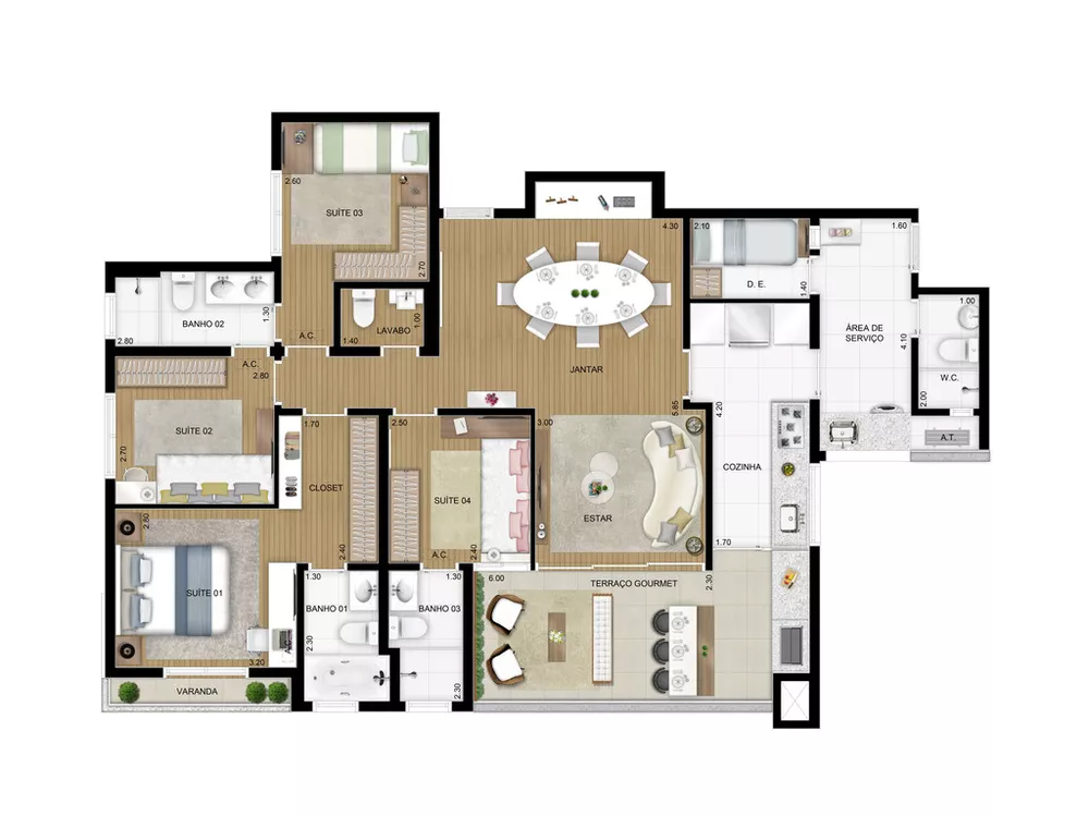 Apartamento, 4 quartos, 128 m² - Foto 4
