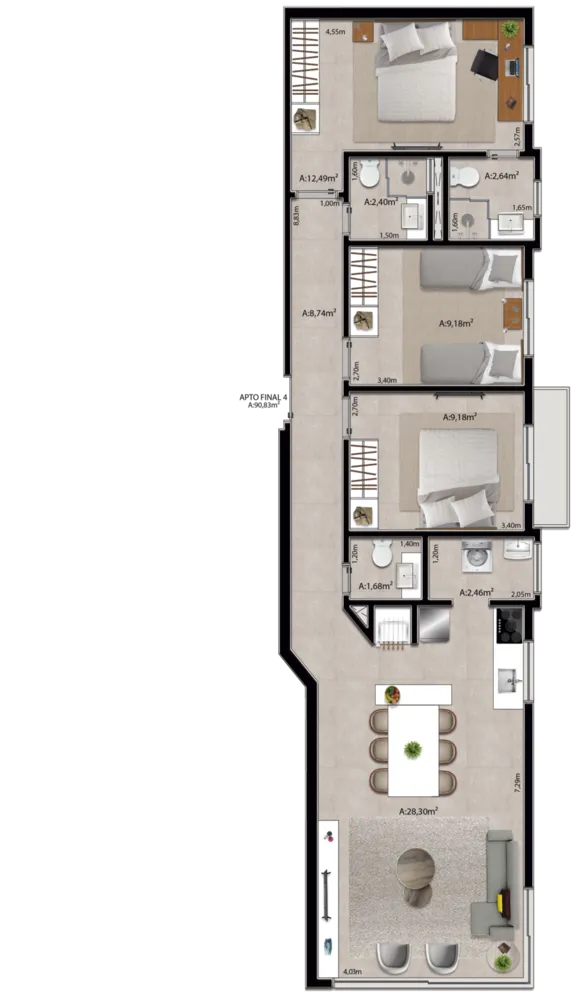 Apartamento, 3 quartos, 130 m² - Foto 12