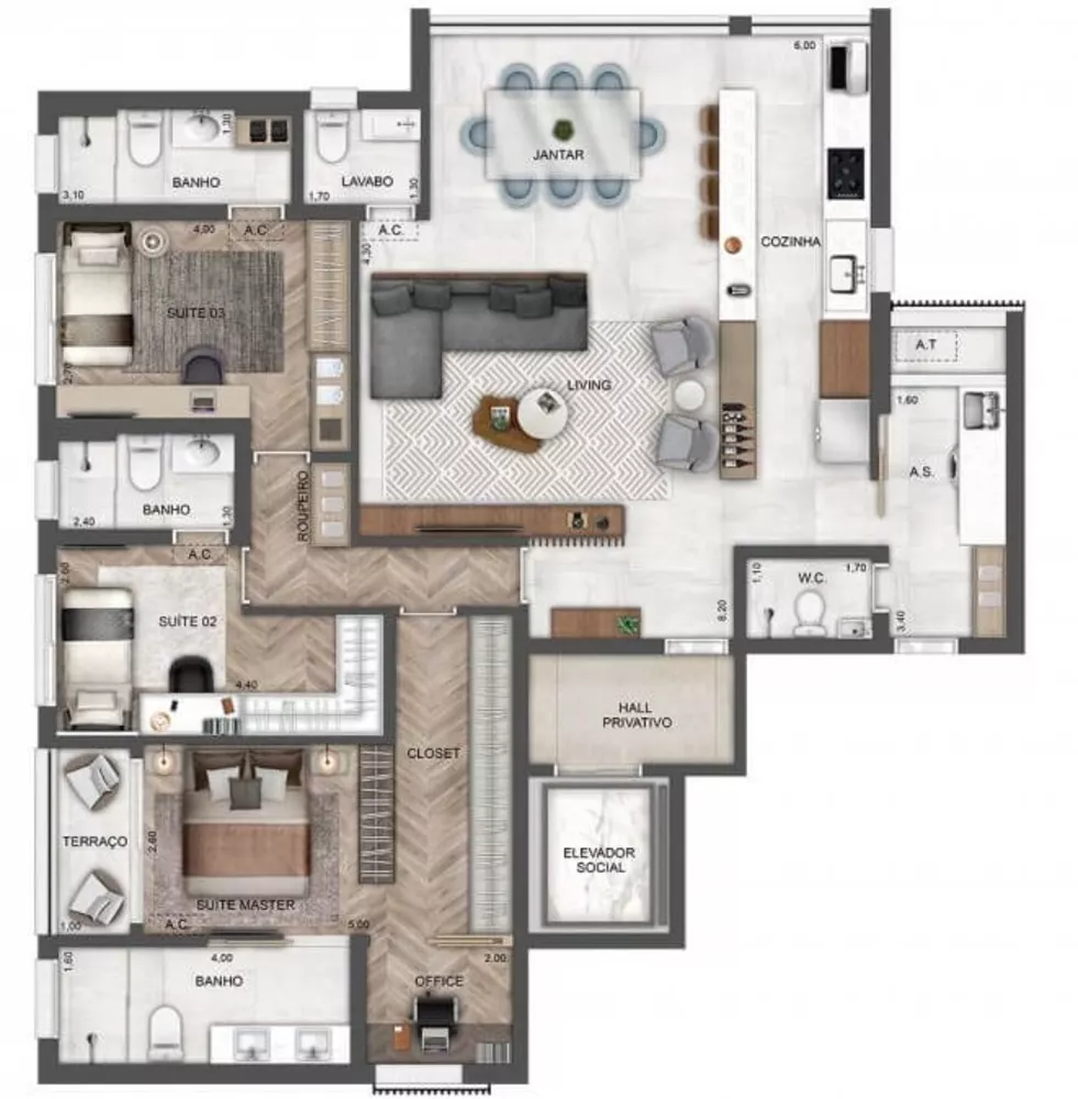 Apartamento, 2 quartos, 142 m² - Foto 3