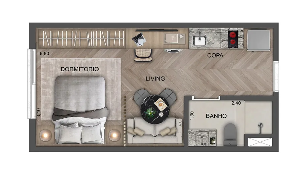 Apartamento, 1 quarto, 32 m² - Foto 12