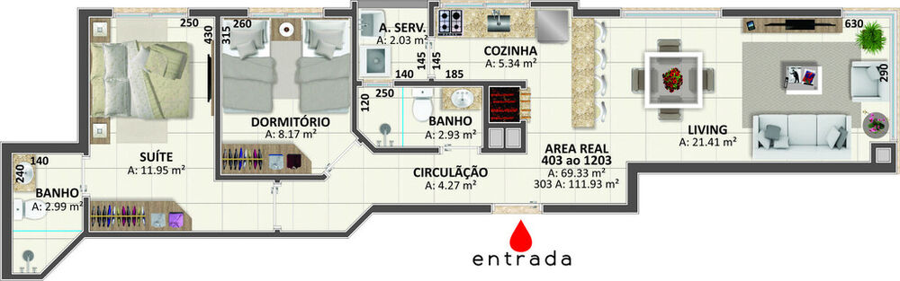 Apartamento, 2 quartos, 69 m² - Foto 3