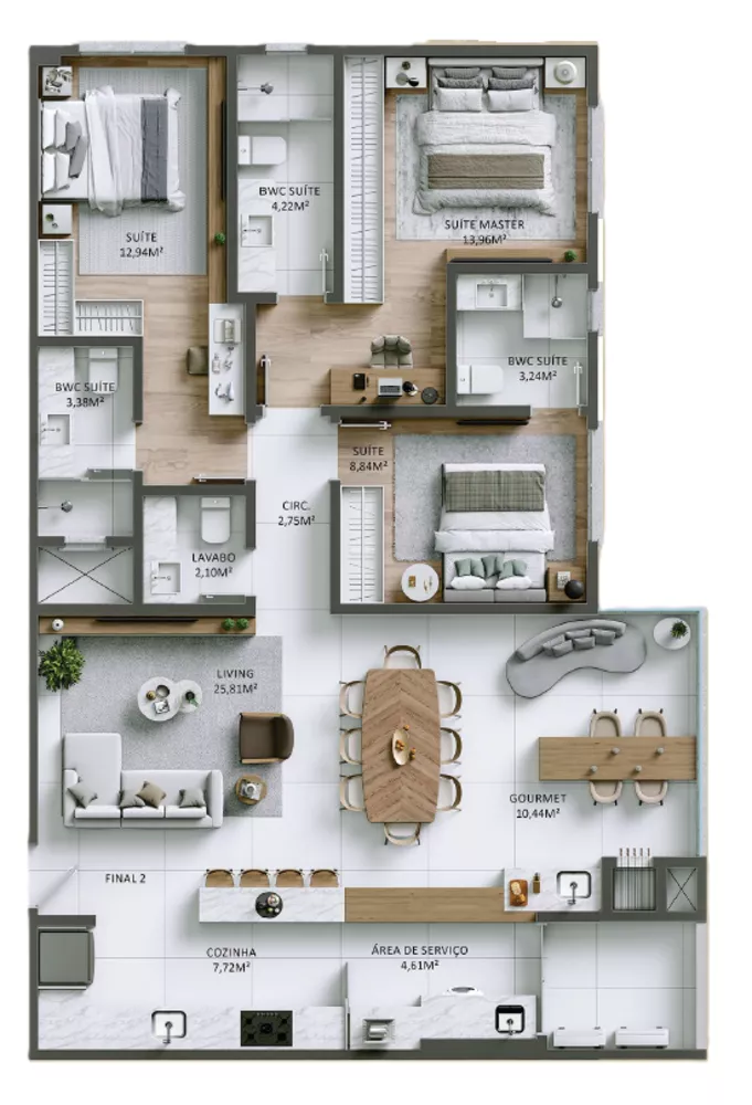Apartamento, 2 quartos, 82 m² - Foto 1