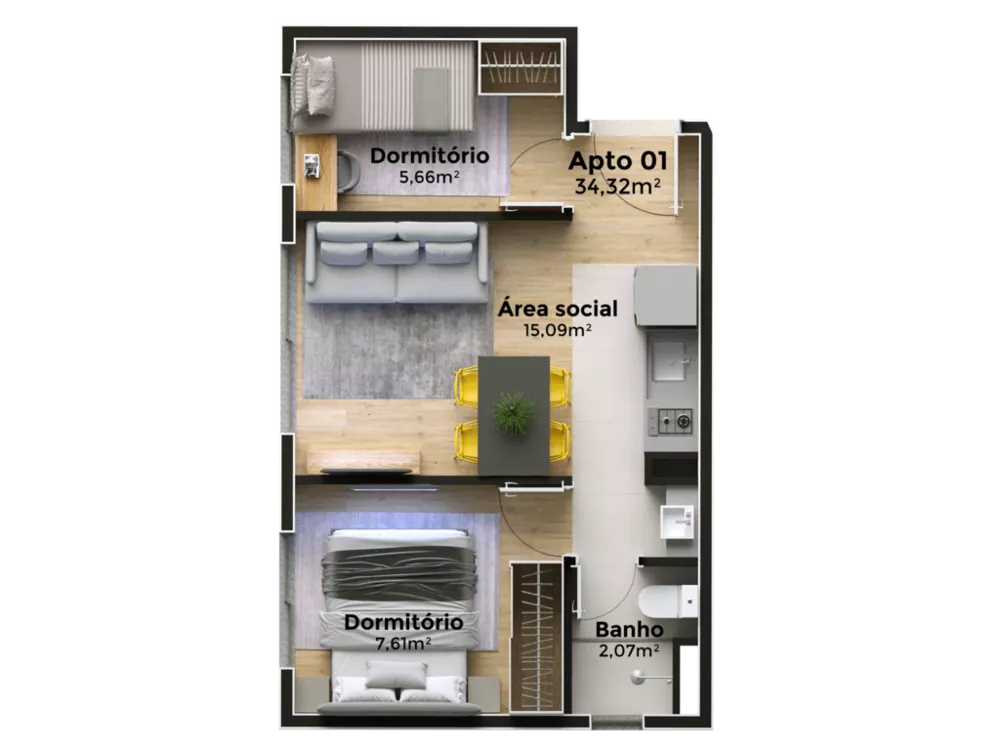 Apartamento, 1 quarto, 20 m² - Foto 11