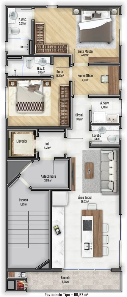 Apartamento, 4 quartos, 174 m² - Foto 11